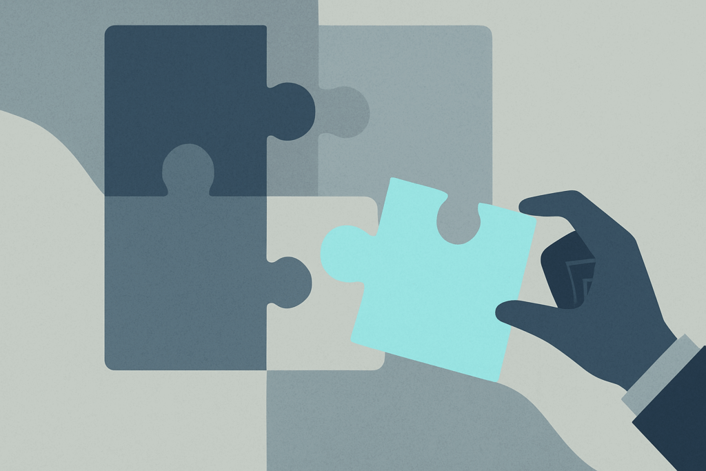 Hand places final puzzling piece