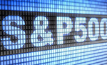 A stock ticker displaying the name S&P 500